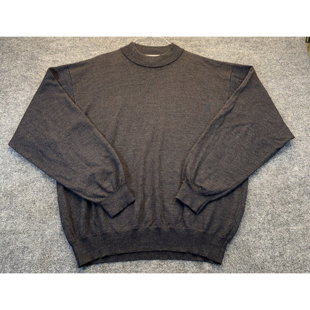 Men's XXL Gray Merino Wool Sweater Alfani Extra Fine Italian Made Crewneck